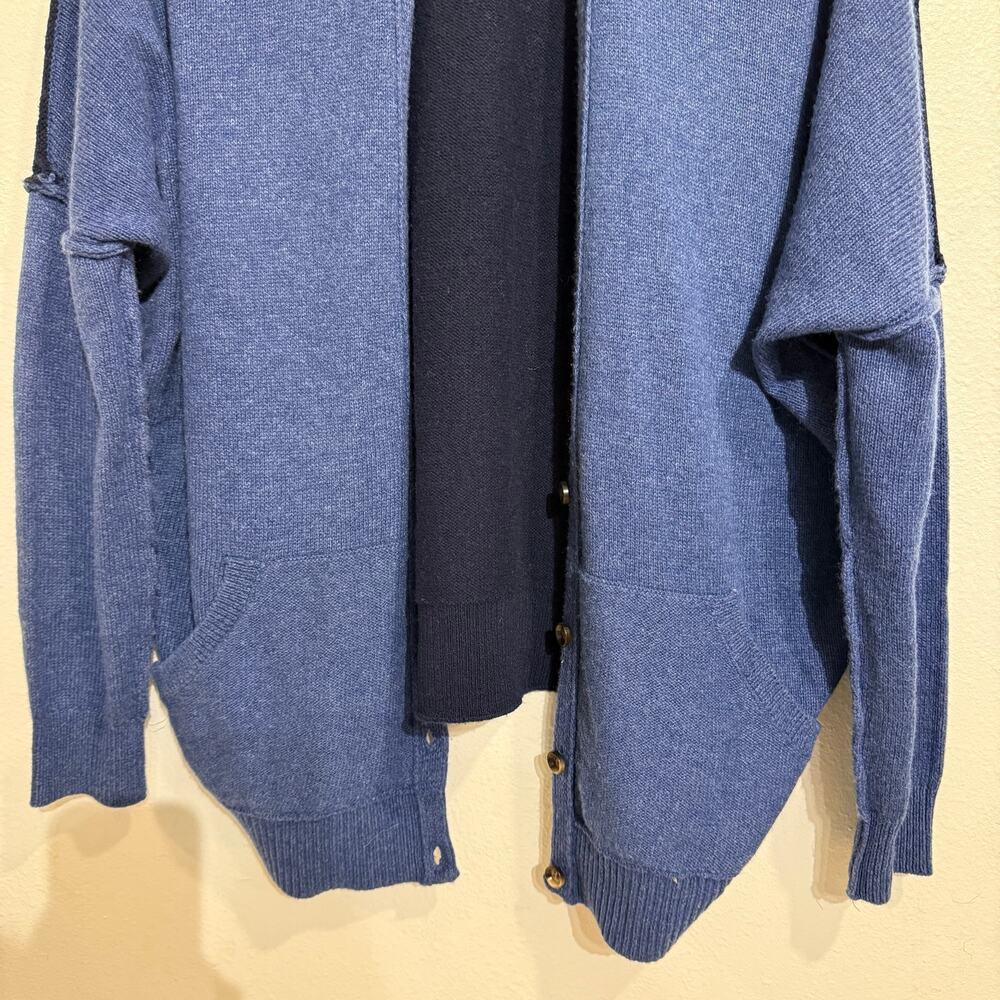 Free People We The Free Blue Open Front Oversized Cardigan Sweater Sz XS - Picture 4 of 12